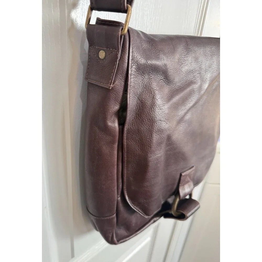 Messenger Bag Brown Large Crossbody Flap Made in Columbia Soft Leather